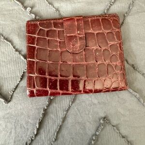 Bloomingdale's Italian Leather Card Holder - Burgundy